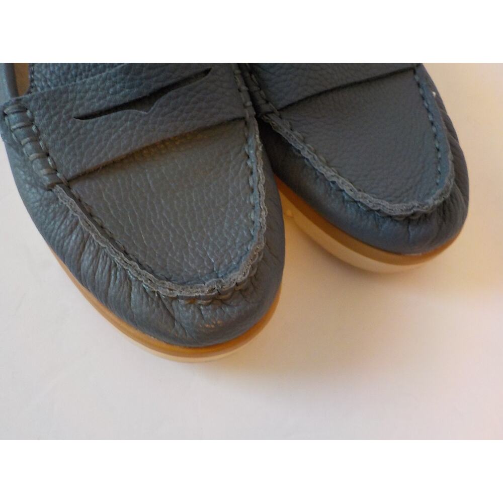 White Mountain Women 7.5 M Blue Comfort Shoes Leather Astella Slip On Wedge - Picture 6 of 10